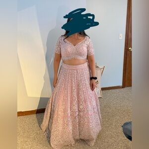 Beautiful crystal lehenga wedding formal